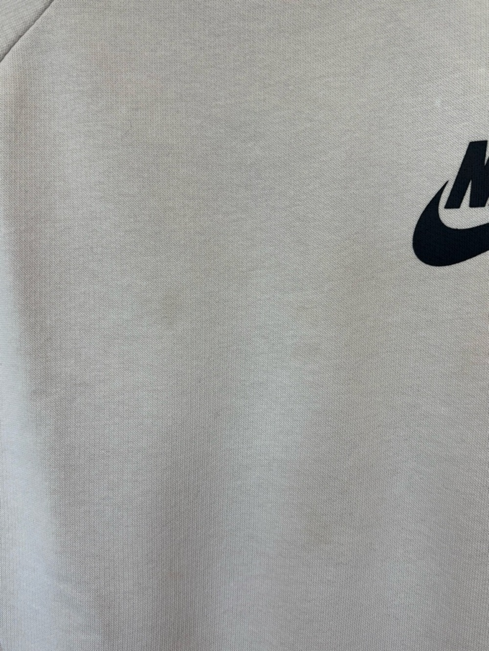 Nike Cream Crewneck Sweatshirt with Black Swoosh 179 - Picture 3 of 6